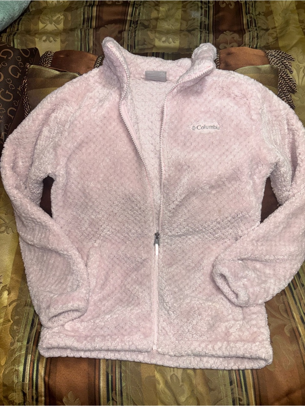 Columbia Kids Light Pink Plush Zip-Up Jacket